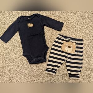 Carters 3m Boy Bear Outfit Set Navy Grey